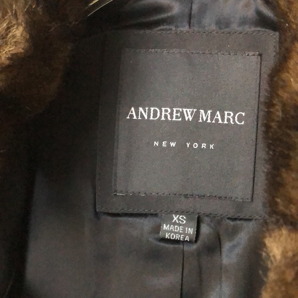 Andrew Marc black XS coat faux fur collar/cuffs - Picture 2 of 9